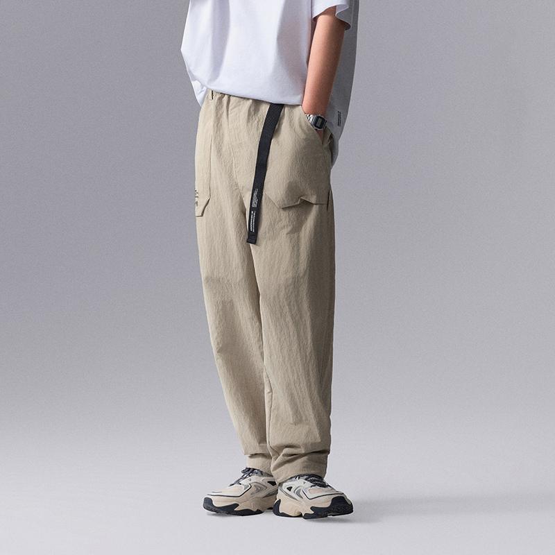 Li Ning CF Series Solid Color Casual Lace-Up Straight Loose Knit Sports Pants Men Bottoms AYKU621-3