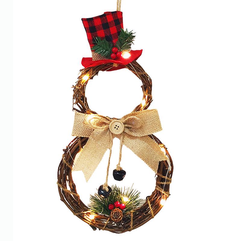 Couronne de Noël à LED: Ornement de Décoration d'Intérieur pour Mur ou Porte