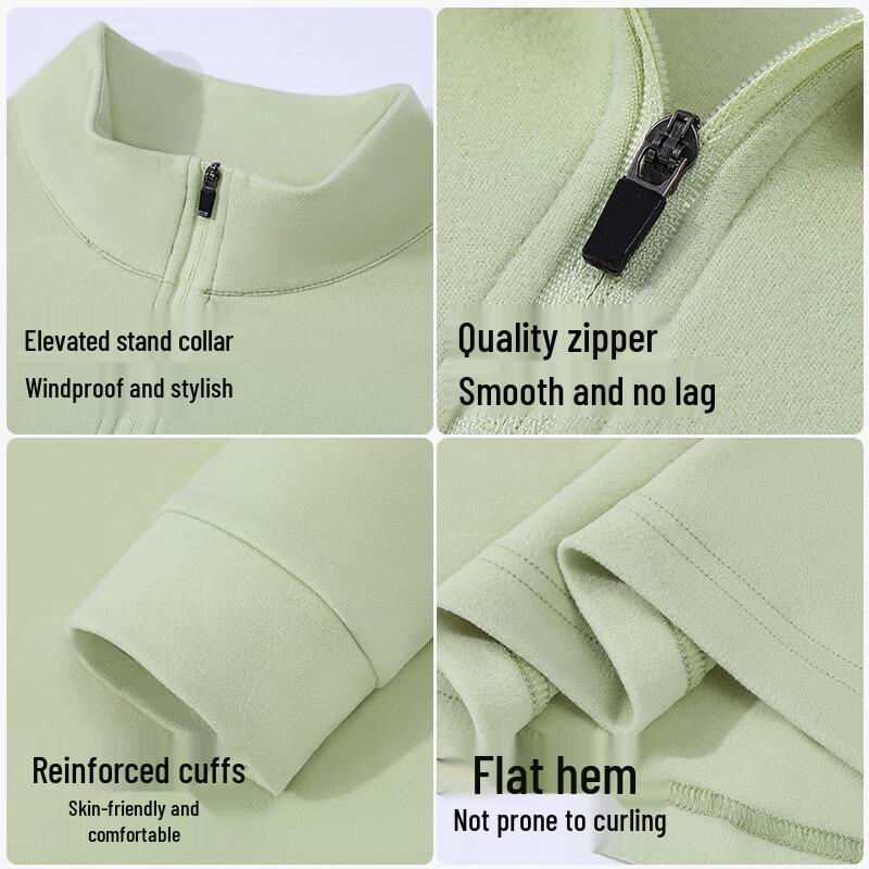 JEANSWEST LIFE Men's Winter Thermal Fleece Half-Zip Base Layer Tee