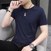 Men's Short-Sleeve Solid T-Shirt - Pure Black or White, Simple Summer Top