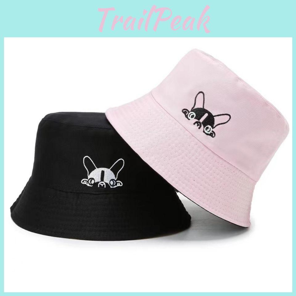 Double Faced Dog Print Fisherman Hat Lightweight Sun Protection Cap Gift Cute