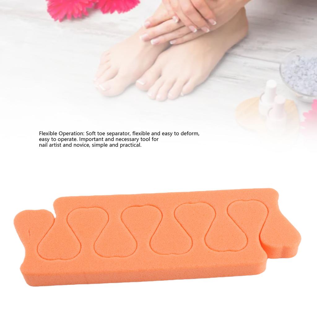 100pcs Sponge Toe Separator Soft Nail Art Finger Separator Divider Spacer Manicure Pedicure Tool Orange