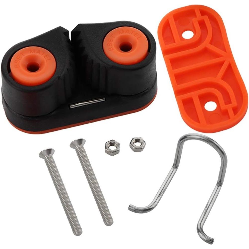 Confezione da 2 Basetta a Camma Composita a 2 File con Anello di Guida – Basetta per Corda ad Ingresso Rapido in Alluminio/Nylon Per Pilates, Barca, Vela (Adatto per corde da 3-12 mm)