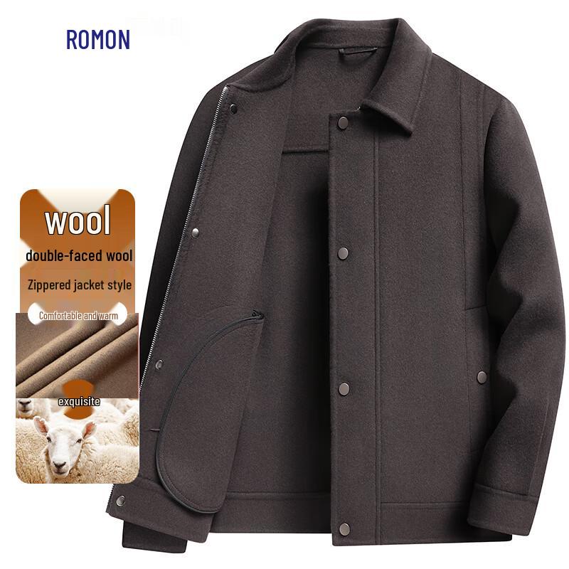 

Luomeng Men s Wool Blend Double-Faced Lapel Jacket 4XL