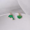 Asymmetric Ocean Shell & Dolphin Zircon Earrings - S925 Silver Glazed Drop Style for Women