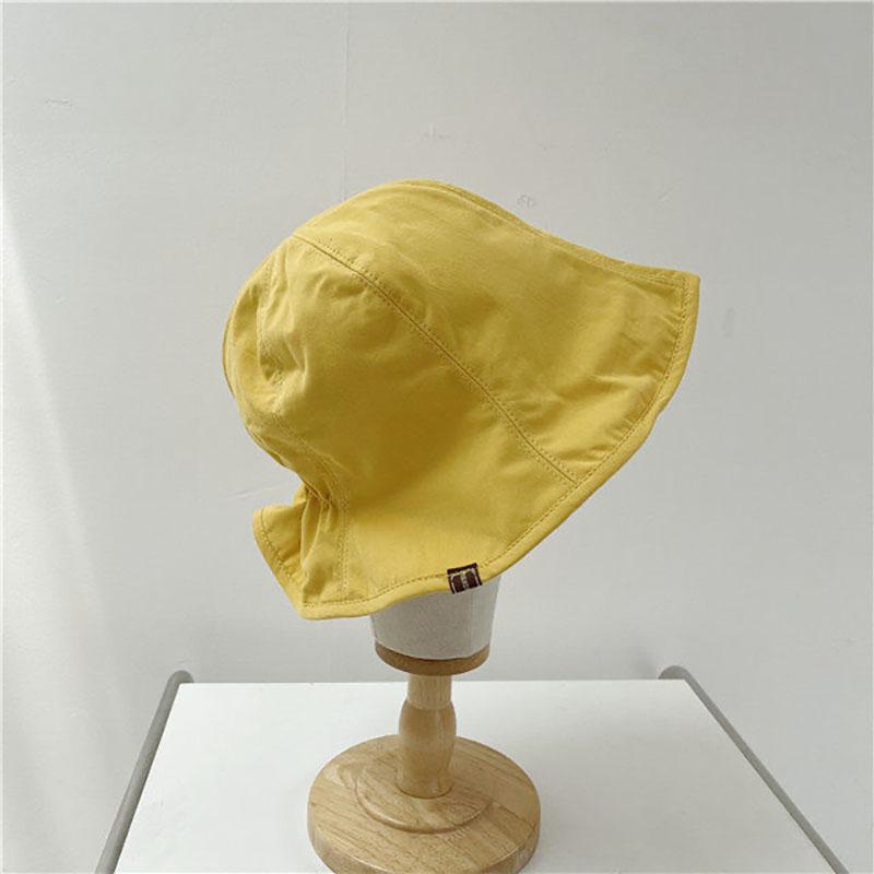 

Fashion Solid Color Fisherman Caps for Women Korean Soft Cotton Pleated Bucket Hats Casual Outdoor Girl Sunshade Basin Caps