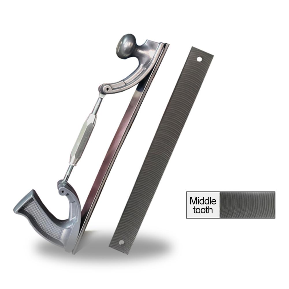 14" S/M Size Adjustable Frame Milled Tooth Car Body Polisher Files Metal Panel Polishing Curved Tooth Steel File Holder Dent Kit