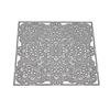 Quadratischer Hintergrund mit blühenden Blumen, silberne Metallschablone, Präge- und Stanzformen für die Herstellung von DIY-Scrapbooking-Papieralben und Karten