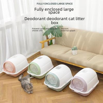 Enclosed Oversized Cat Litter Box with Deodorizing and Splash Guard for Kittens