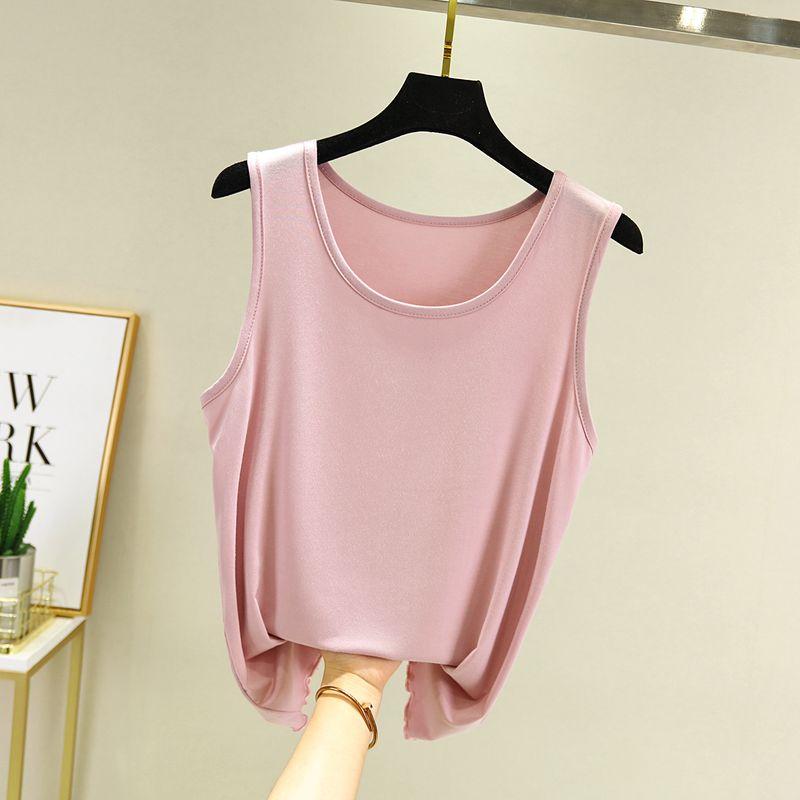 

Модальный тонкий бесшовный бюстгальтер чистого цвета дикий жилет Pink ordinary L (Recommendation 40.00 kg-55.00 kg