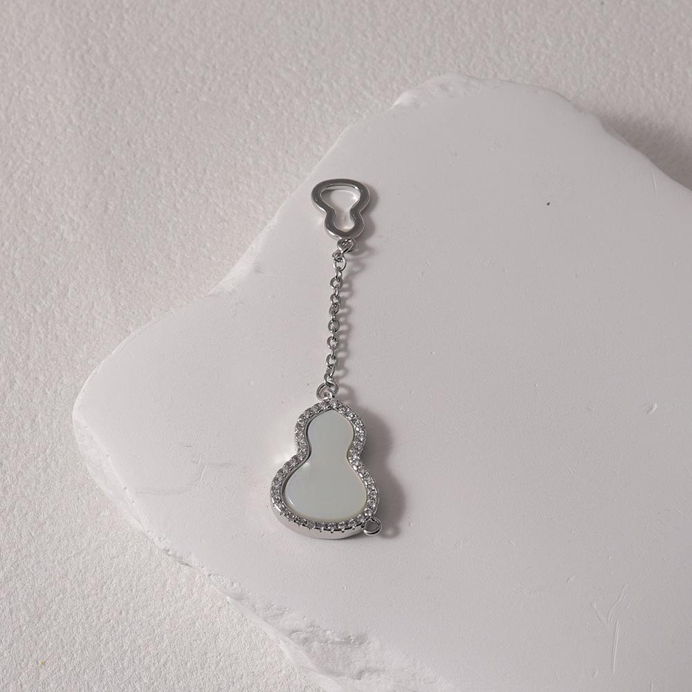 Silberner Strass-Kürbis Anhänger Halskette Schlüsselanhänger - DIY Schmuckzubehör mit glückbringender Bedeutung