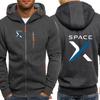 2026 Unisex SpaceX Space X Logo Print Spring And Autumn Men's New Three-Color Cotton Hoodies Zipper Leisure Simple Jacket