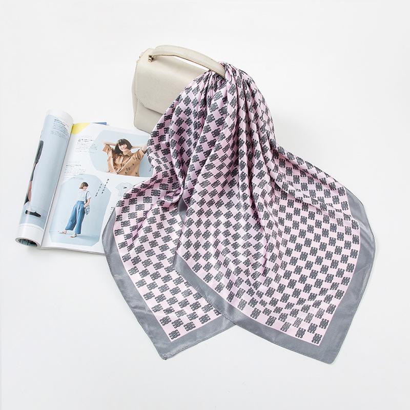 Luxury Satin Feel Silk Scarf: 90 Square Versatile Shawl with Sunscreen Protection