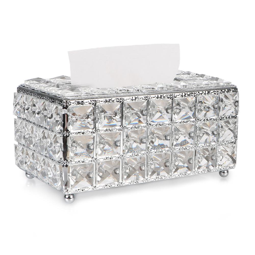 Tissue Box Bar Napkin Box Crystal Cube Napkin Dispenser Square Bedroom Office Hotel Cafe Coffee European-style
