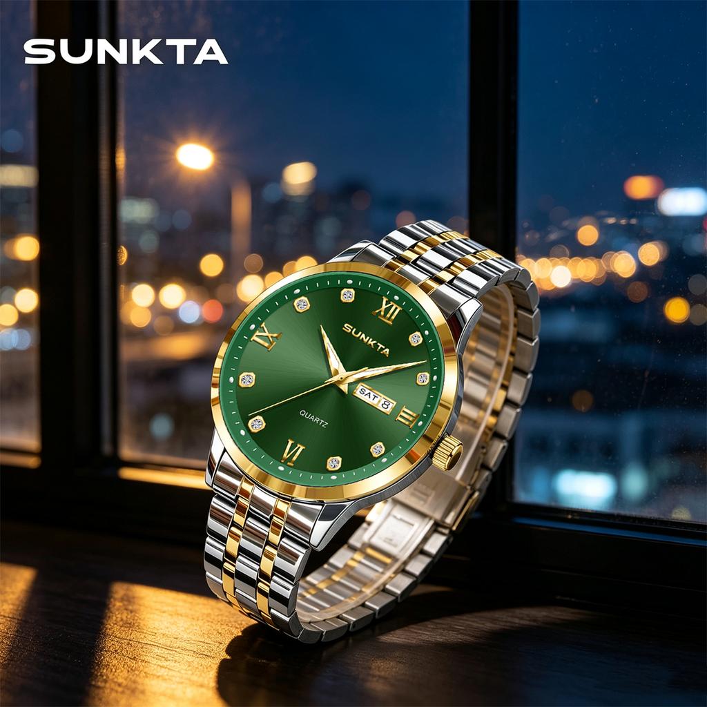 SUNKTA Mode Uhren für Herren Business Quarz Armbanduhr Leuchtende Herren Sportuhren Wasserdichte Herren Uhr Reloj Hommes