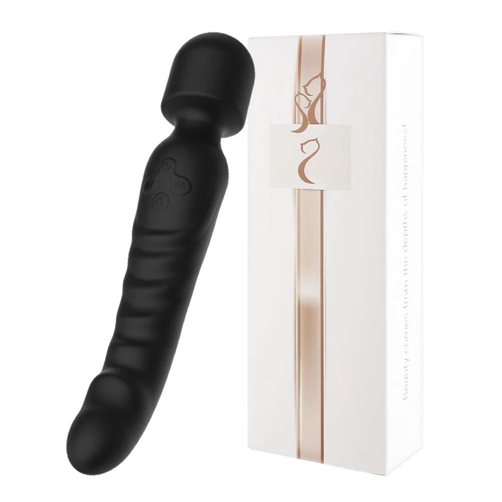 2In1 Powerful G Spot Vibrators Female Clitoris Stimulator Heating Dildo Massager Masturbation Adult Sex Toys for Women Insert Dildo Climax Masturbator