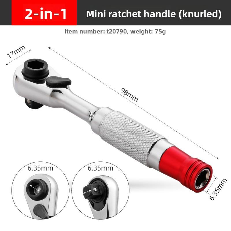 Chiave a cricchetto doppia testa 1/4" Cricchetto rapido Set di chiavi a bussola doppie mini Attrezzi manuali per officina biciclette