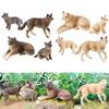 Wolf Figurines Set of 4Pcs Realistic Animal Figures for Landscape Decorations Early Educational Toy Birthday Party Gift