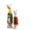 2pcs Modern Cat Figurines Ceramic Miniatures Sculpture Creative Animal Art Statues  Prop