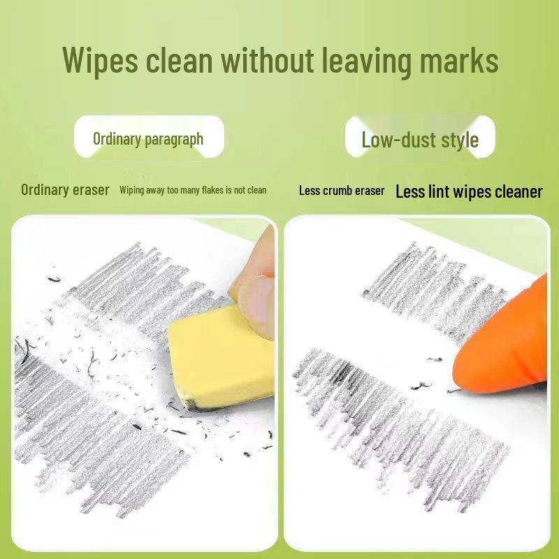 Jumbo Carrot-Shaped Eraser - Clean, No Marks, No Crumbs - Creative Student Stationery