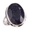 Pierre Gemme Pierre de Soleil Bleue Naturelle Argent Sterling Massif 925 Bijou Bague T.7 y3O02