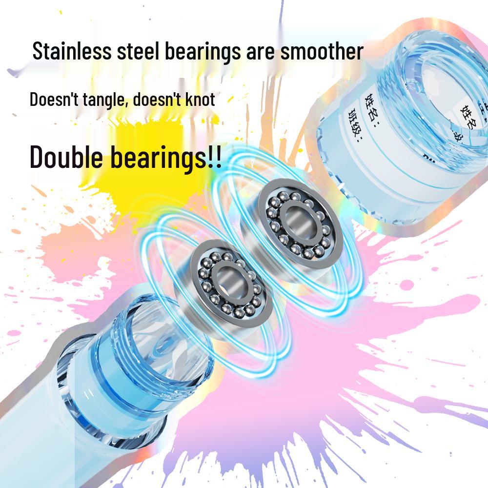 Transparent Double Bearing Jump Rope for Children - Ideal for Kindergarten, Beginners, and Students' Physical Exams and Speed Tests