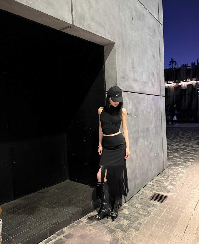 Women's Pleated Waist Cross Backless Sleeveless Top