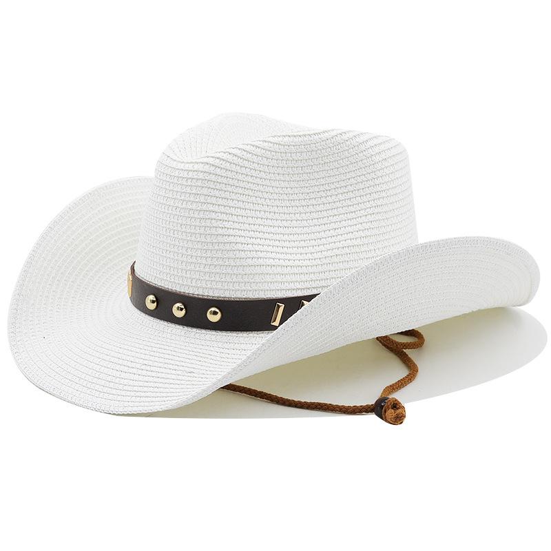 Spring and Summer Western Women's Seaside Sun Protection Hat Beach Hat New Men's and Women's Outdoor Simple Denim Straw Hat Sun Hat