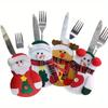 4/8 Christmas Cutlery Rack Set. Silverware Pockets & Decorative Covers for Party Styling.