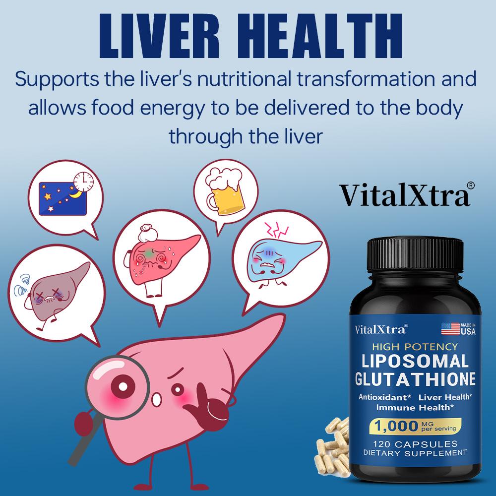 Glutathion liposomal à haute concentration, contenant de la vitamine C, 120 gélules