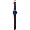 Casio MTP-VT01L-2B Men's Minimal Blue Dial Analog Watch Brown Leather Band Silver Quartz Movement