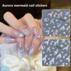 Marzycielski Naklejka na Paznokcie Syreni Ogon Brokat Realistyczny Stereoskopowy Efekt Wzmacniający Samoprzylepny Dla Entuzjastów DIY Nail Art