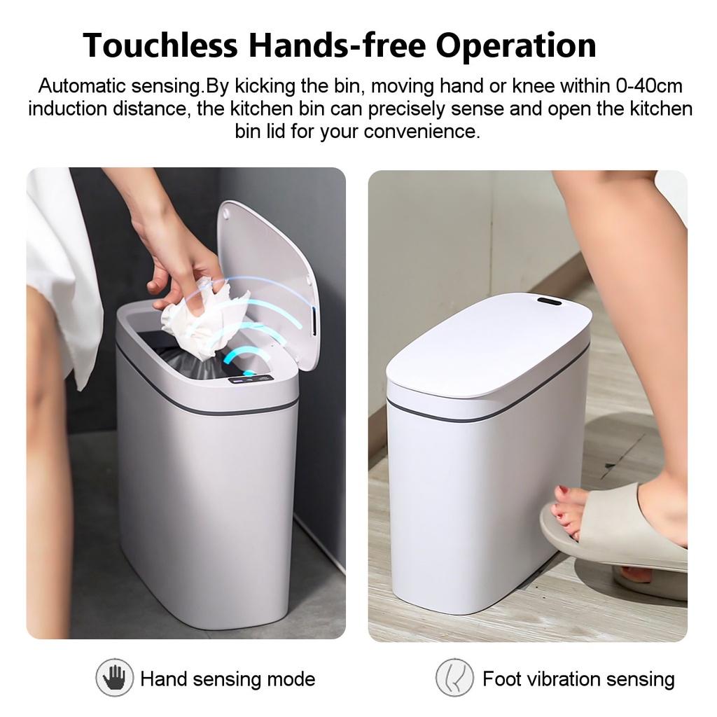 14L Electronic Automatic Bathroom Waste Garbage Bin Household Toilet Waterproof Narrow Seam Sensor Bin New Smart Sensor Trash Can
