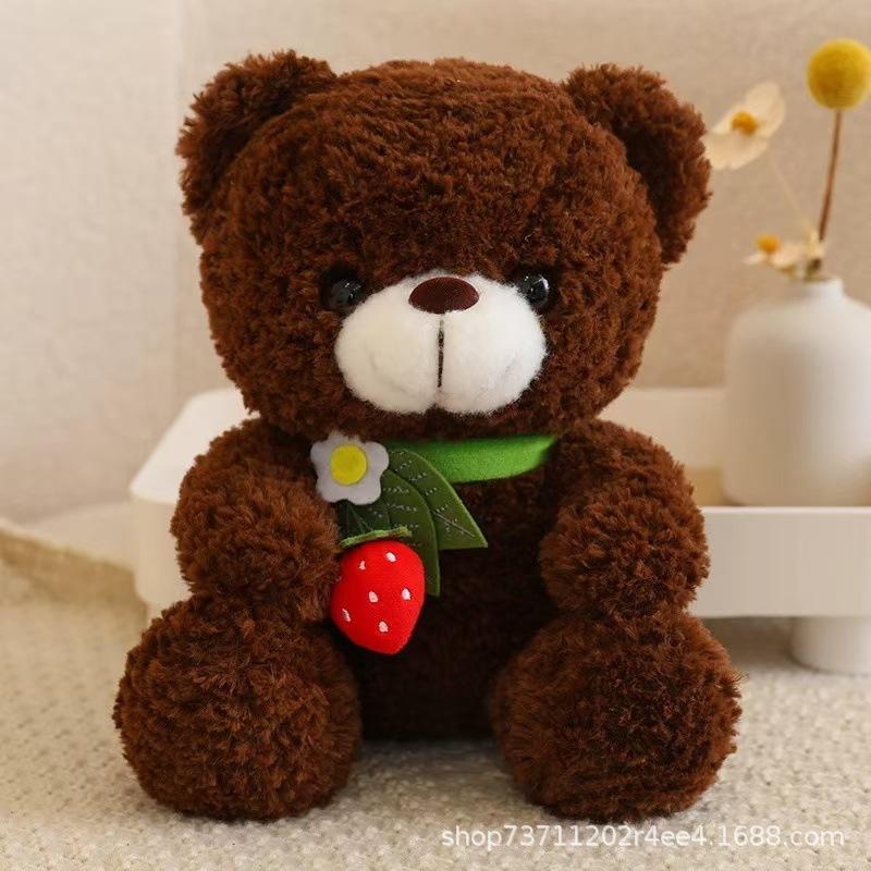 

Милая плюшевая игрушка-кукла Клубничного Мишки, компаньон для девочки, успокаивающая кукла 30cm