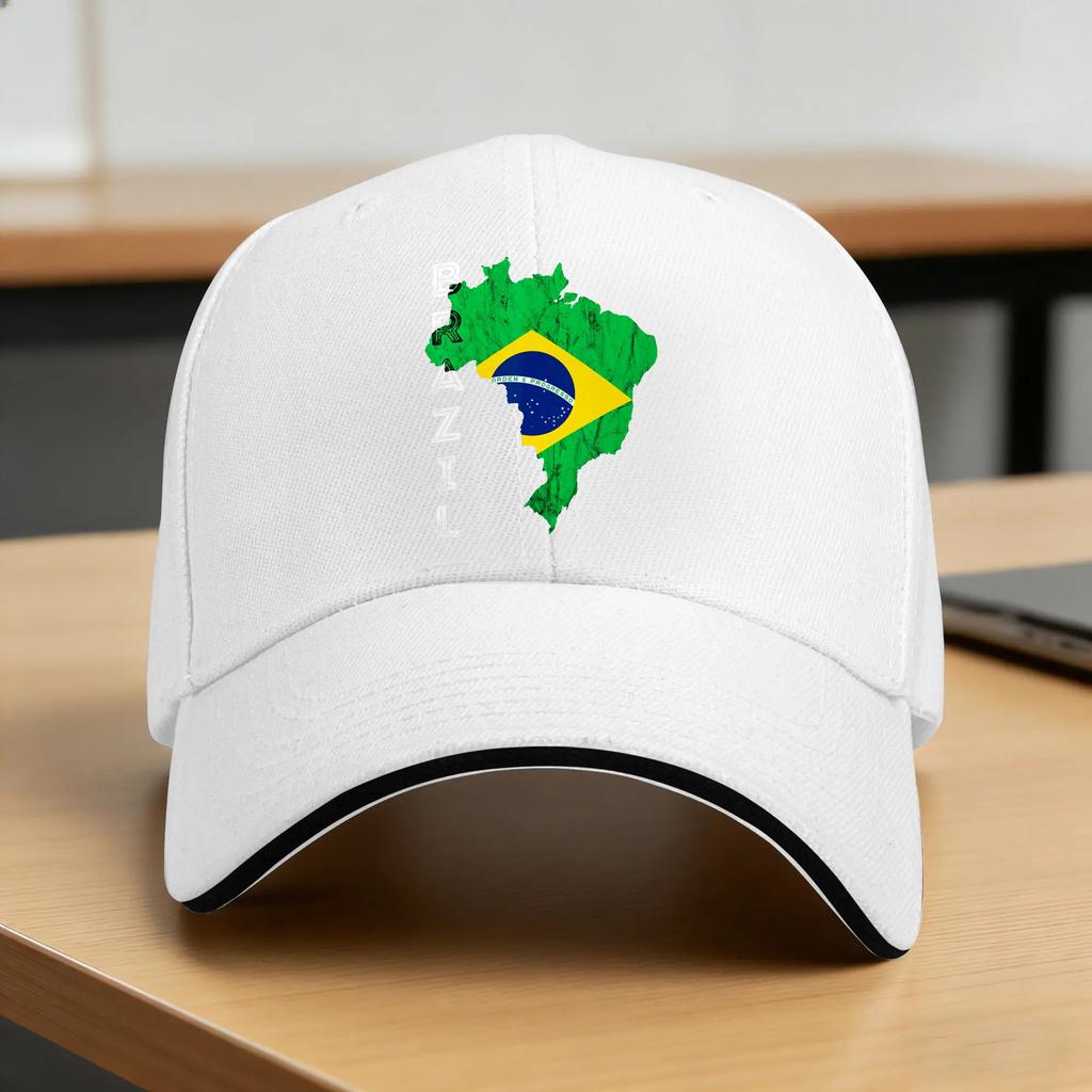 Brazil Map Brazilian Flag Brasil Brasilian Brazilian Pride Sun Baseball Cap Summer Unisex Women Trucker Hat Camping Snapback Cap