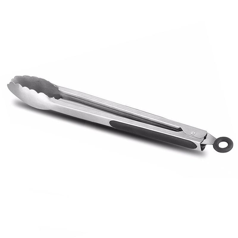 New 1Pcs Kitchen Tongs 25cm Stainless Steel Locking Kitchen Tongs