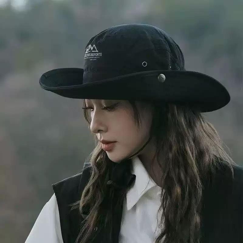 Bucket Hat Fisherman Hat Sunscreen Cap Wide Brim Hiking Hats Quick-Drying Sun-Shade Fishing Caps