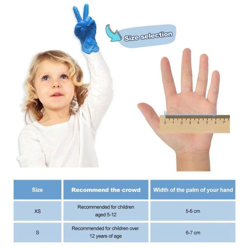 10pcs Kids Disposable Nitrile Gloves Children Latex Powder Free for Household Cleaning Crafting Painting Gardening Cooking Glove 3