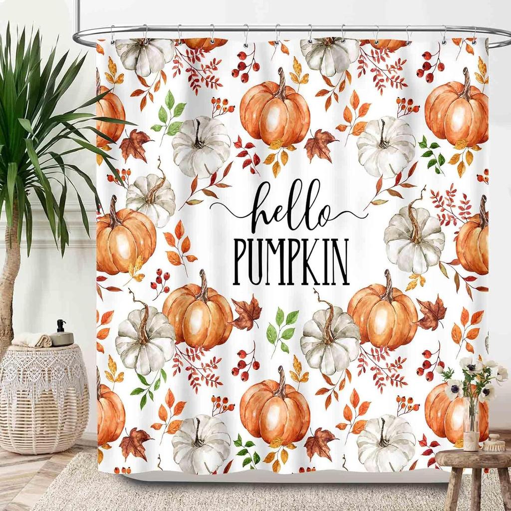 Christmas Shower Curtain,Winter Fireplace Xmas Trees Gifts Printed New Year Waterproof Fabric Bathroom Shower Curtain Set with