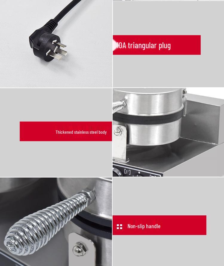 Heart-Shaped Double-Headed Commercial Waffle Maker with Electric Griddle