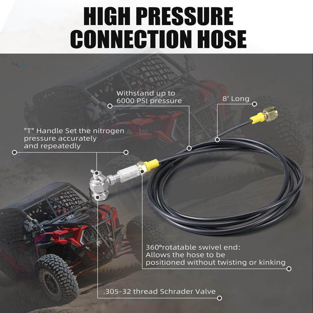ATV UTV Nitrogen Filling Tool Kit Schrader Valve For Yamaha Raptor 700 CanAm Maverick X3 Arctic Cat KTM Kawsaki Suzuki Honda