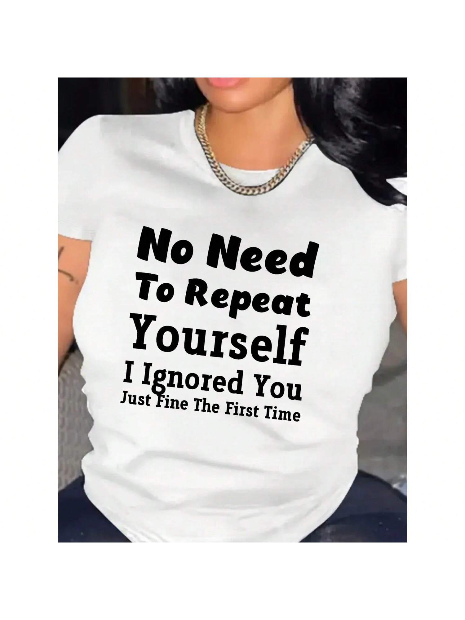 Funny Graphic Tee For Wounisex Ignored Just Fine Comfy T-Shirt Fit Casual Aesthetic Clothes S разноцветный