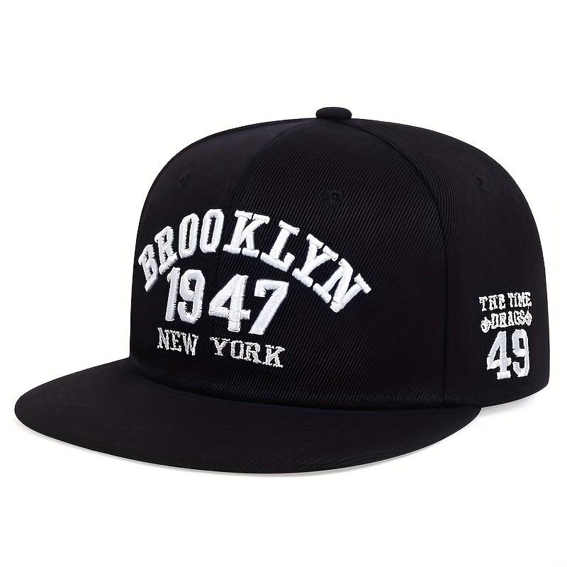 Brooklyn Nyc Cotton Baseball Cap With Embroidered Logo For Casual Men Women