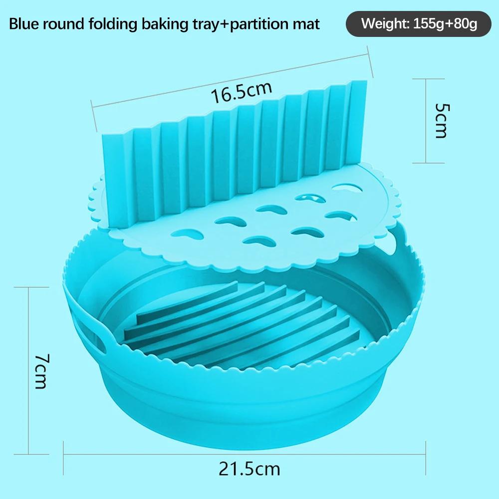 Round Reusable Foldable Bpa Free Airfryer Baking Molds NEW Air Fryer Silicone Pot Basket Plate Cooking Air Fryer Accessories