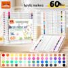 True Color Soft Tip Acrylic Marker Pens - Non-Bleeding, Stackable, Hand-Painted Graffiti & Watercolor Art Pens for Students