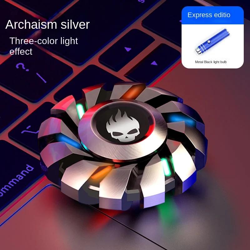 Kid Adult Stress Relief Toy Luminous Fidget Spinner EDC Metal High-grade Stress Relief  Rainbow Light Fingers Toy Relief Hobbies