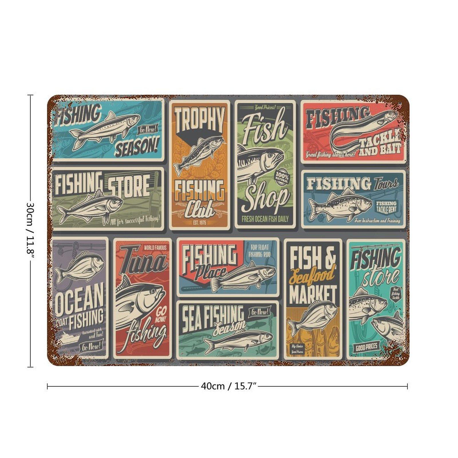 

1-Pack aged metal sign decor, 20×30cm and 30×40cm, distressed rustic plaque for cafe, pub, garage or living room 30*40CM