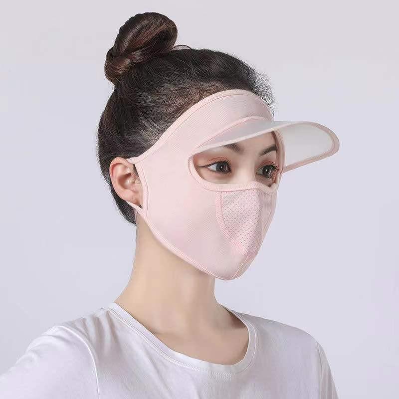 Women’s Anti-UV Breathable Ice Silk Face Mask - Sunshade and Eye Corner Protector 3D Hat