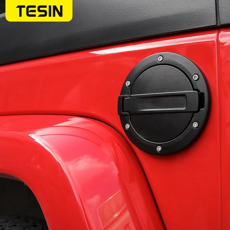 TESIN Auto-Tankdeckel, für Jeep Wrangler JK 2007–2017, ABS-Aluminiumlegierung, Auto-Außen-Gas-Tankdeckel-Abdeckung für JK