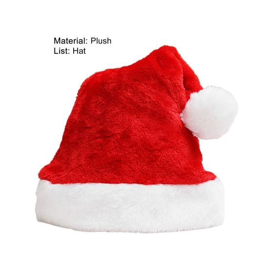 Plush Xmas Hat Soft Comfortable Vibrant Color Christmas Hat Festival Decor